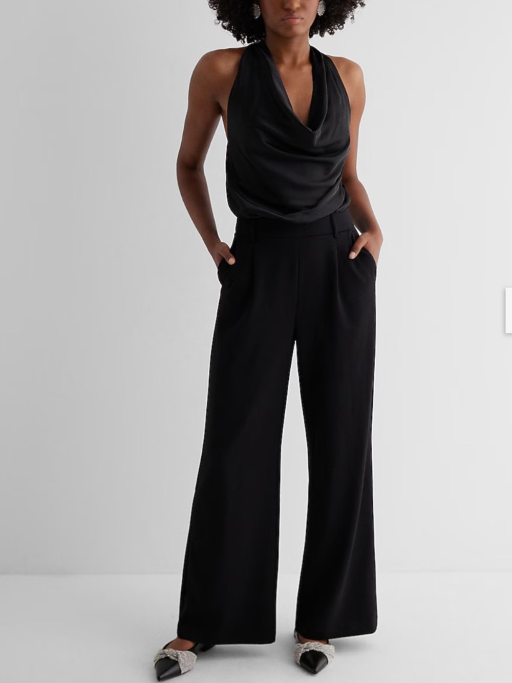 Express Black Halter Jumpsuit